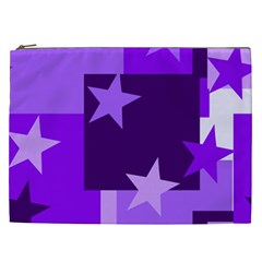 Purple Stars Pattern Shape Cosmetic Bag (xxl)