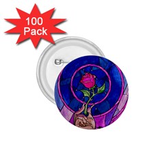 Enchanted Rose Stained Glass 1 75  Buttons (100 Pack) 