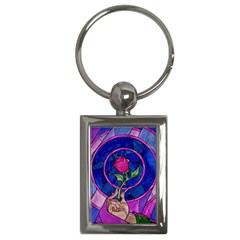 Enchanted Rose Stained Glass Key Chains (rectangle)  by Sudhe