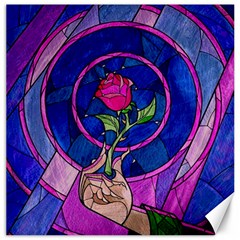 Enchanted Rose Stained Glass Canvas 16  X 16 