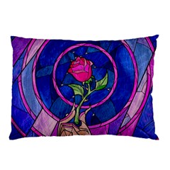 Enchanted Rose Stained Glass Pillow Case (two Sides) by Sudhe