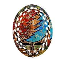 Grateful Dead Rock Band Oval Filigree Ornament (two Sides) by Sudhe