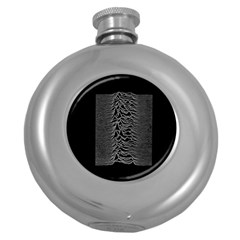 Grayscale Joy Division Graph Unknown Pleasures Round Hip Flask (5 Oz)