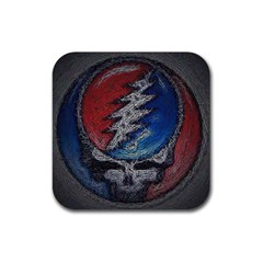 Grateful Dead Logo Rubber Coaster (square)  by Sudhe