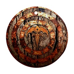 Queensryche Heavy Metal Hard Rock Bands Logo On Wood Round Ornament (two Sides)