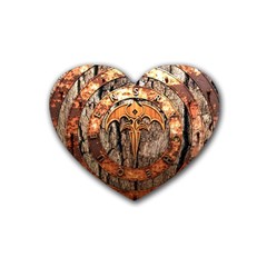 Queensryche Heavy Metal Hard Rock Bands Logo On Wood Heart Coaster (4 Pack) 