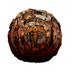 Queensryche Heavy Metal Hard Rock Bands Logo On Wood Standard 15  Premium Flano Round Cushions