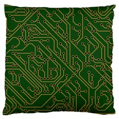 Circuit Board Electronics Draft Large Flano Cushion Case (two Sides) by Pakrebo