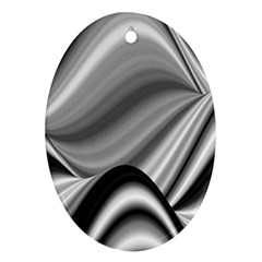 Waves Black And White Modern Oval Ornament (two Sides) by Pakrebo