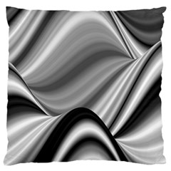 Waves Black And White Modern Large Cushion Case (one Side) by Pakrebo