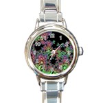 Fractal Art Digital Art Artwork Round Italian Charm Watch Front