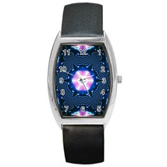 Abstract Fractal Pattern Colorful Barrel Style Metal Watch by Pakrebo