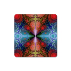 Fractal Fractal Background Design Square Magnet by Pakrebo