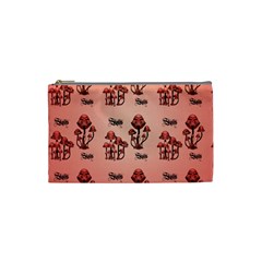 Funny Mushroom Pattern Cosmetic Bag (small) by FantasyWorld7