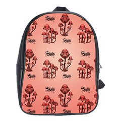 Funny Mushroom Pattern School Bag (xl) by FantasyWorld7