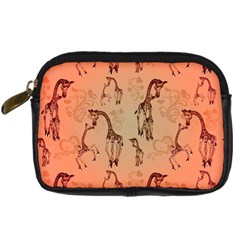 Cute Giraffe Pattern Digital Camera Leather Case by FantasyWorld7