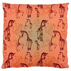 Cute Giraffe Pattern Large Flano Cushion Case (two Sides) by FantasyWorld7