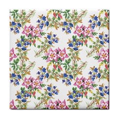 Watercolor flowers pattern Tile Coasters