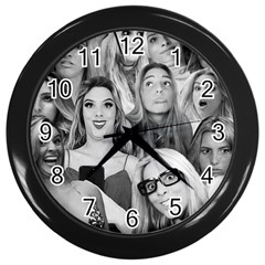 Lele Pons - Funny Faces Wall Clock (black) by Valentinaart