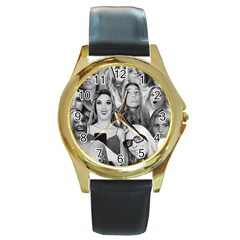 Lele Pons - Funny Faces Round Gold Metal Watch by Valentinaart