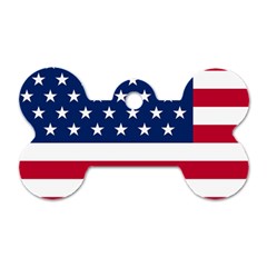 American Flag Dog Tag Bone (one Side) by Valentinaart