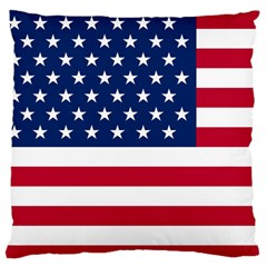 American Flag Large Flano Cushion Case (one Side) by Valentinaart