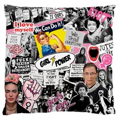 Feminism Collage  Large Cushion Case (one Side) by Valentinaart