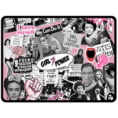 Feminism Collage  Fleece Blanket (large)  by Valentinaart