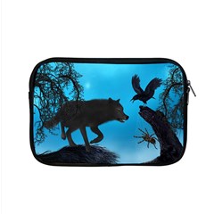 Awesome Black Wolf With Crow And Spider Apple Macbook Pro 15  Zipper Case