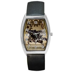 Awesome Steampunk Unicorn With Wings Barrel Style Metal Watch by FantasyWorld7