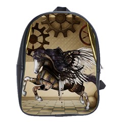 Awesome Steampunk Unicorn With Wings School Bag (large) by FantasyWorld7