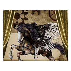 Awesome Steampunk Unicorn With Wings Double Sided Flano Blanket (large)  by FantasyWorld7