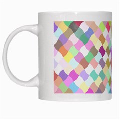 Mosaic Colorful Pattern Geometric White Mugs