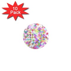 Mosaic Colorful Pattern Geometric 1  Mini Magnet (10 Pack) 