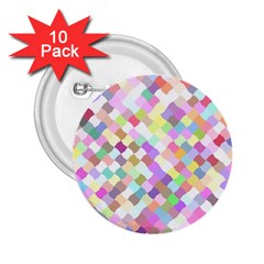 Mosaic Colorful Pattern Geometric 2 25  Buttons (10 Pack) 