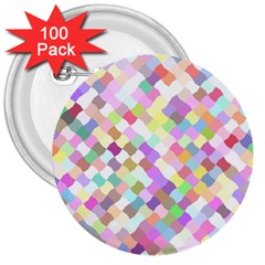 Mosaic Colorful Pattern Geometric 3  Buttons (100 Pack) 