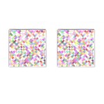 Mosaic Colorful Pattern Geometric Cufflinks (Square) Front(Pair)