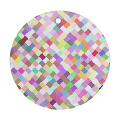 Mosaic Colorful Pattern Geometric Round Ornament (two Sides)
