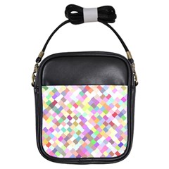 Mosaic Colorful Pattern Geometric Girls Sling Bag