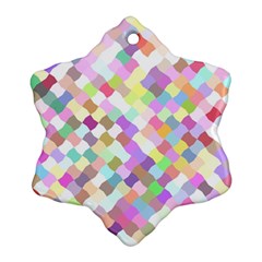 Mosaic Colorful Pattern Geometric Snowflake Ornament (two Sides) by Mariart