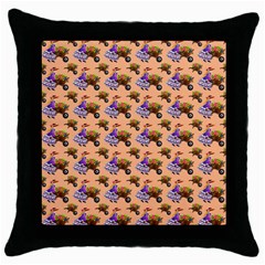 Flowers Girl Barrow Wheel Barrow Throw Pillow Case (black)