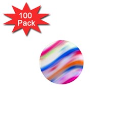 Vivid Colorful Wavy Abstract Print 1  Mini Magnets (100 Pack)  by dflcprintsclothing