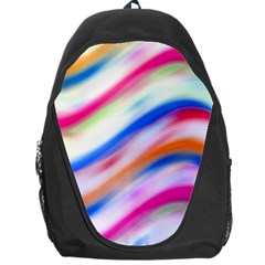 Vivid Colorful Wavy Abstract Print Backpack Bag by dflcprintsclothing