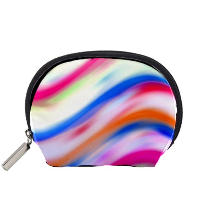 Vivid Colorful Wavy Abstract Print Accessory Pouch (Small)