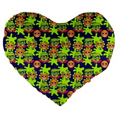 Smiley Background Smiley Grunge Large 19  Premium Flano Heart Shape Cushions