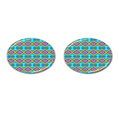 Abstract Colorful Unique Cufflinks (oval)