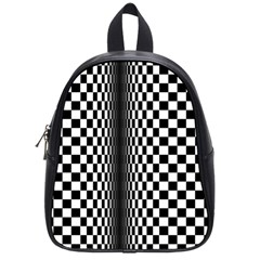 Art Optical Black White Contrast School Bag (small) by Pakrebo