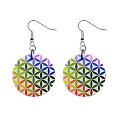 Mandala Rainbow Colorful Reiki Mini Button Earrings