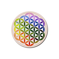 Mandala Rainbow Colorful Reiki Rubber Coaster (Round) 