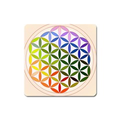 Mandala Rainbow Colorful Reiki Square Magnet